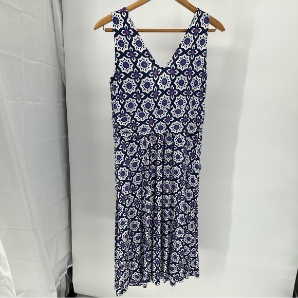 Boden Womens Sleeveless Midi Dress Size 8 Long Jersey Knit Stretch Patterned - Picture 1 of 7
